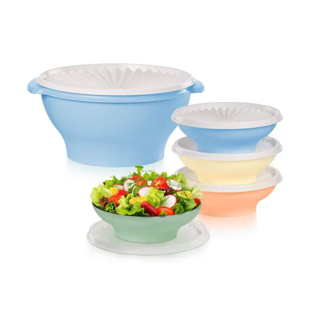 NEW Tupperware Servalier Salad Large Serving Bowl 17.25 Cup 4 ~ 1.5c salad bowls